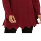 Style & Co Women's Scalloped-Hem Ribbed Sweater Dark Red Size X-Small