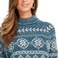 Style & Co Women's Fair Isle Tunic Sweater Fi Dark Kale Size Extra Small