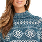 Style & Co Women's Fair Isle Tunic Sweater Fi Dark Kale Size 2 Extra Large