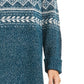 Style & Co Women's Fair Isle Tunic Sweater Fi Dark Kale Size 2 Extra Large