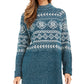 Style & Co Women's Fair Isle Tunic Sweater Blue Size Large