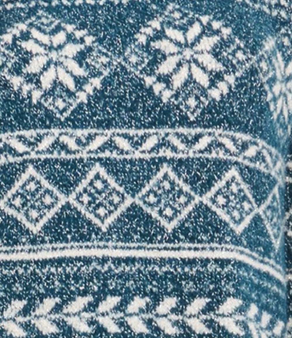 Style & Co Women's Fair Isle Tunic Sweater Blue Size Large