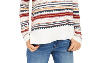 Style & Co Women's Striped Studded Sweater White Size XX-Large