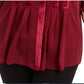 Alfani Women's Plus Velvet Trim Blouse Wine Size 1X