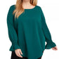 Alfani Women's Plus Size Asymmetrical Top Dark Green Size 0X