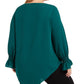 Alfani Women's Plus Size Asymmetrical Top Dark Green Size 0X