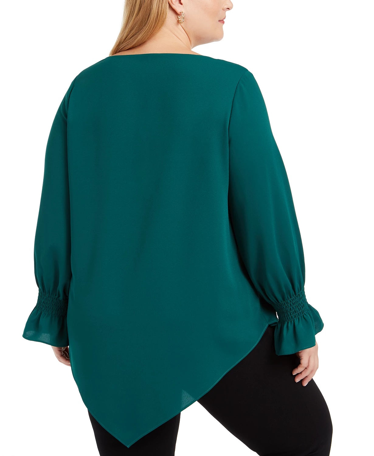 Alfani Women's Plus Size Asymmetrical Top Dark Green Size 0X