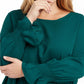 Alfani Women's Plus Size Asymmetrical Top Dark Green Size 0X