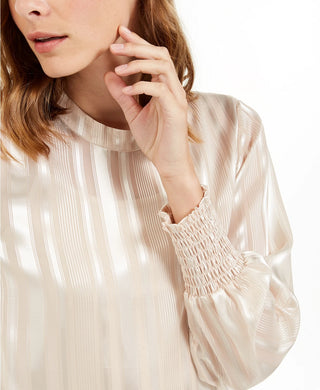 Alfani Women's Striped Mock-Neck Top Pink Size Extra Large