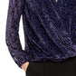 Alfani Women's Printed Burnout Surplice Top  Purple Size 2 Extra Large