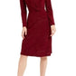 Alfani Women's Tonal Twist-Waist Dress Red Size Small