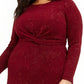 Alfani Women's Plus Size Twist-Waist Dress Wine Size XX Large
