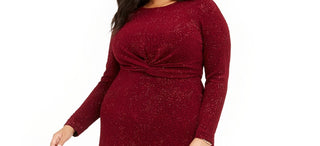 Alfani Women's Plus Size Twist-Waist Dress Wine Size XX Large