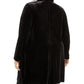 Alfani Women's Plus Size Open-Front Long Velvet Jacket  Black Size 0X