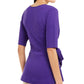 Alfani Women's Faux-Wrap Tie-Front Peplum Blouse Blue Size Medium