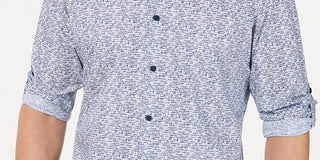 Alfani Men's Geo Static-Print Shirt White Size 2 X-Large