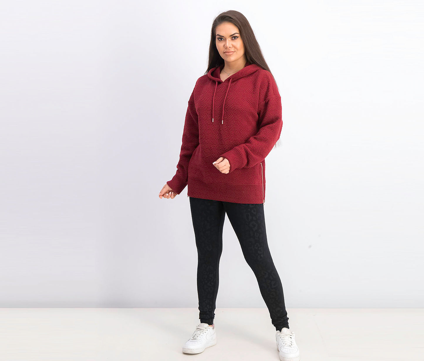 Ideology Women's Zip-Hem Hoodie Red Size Medium