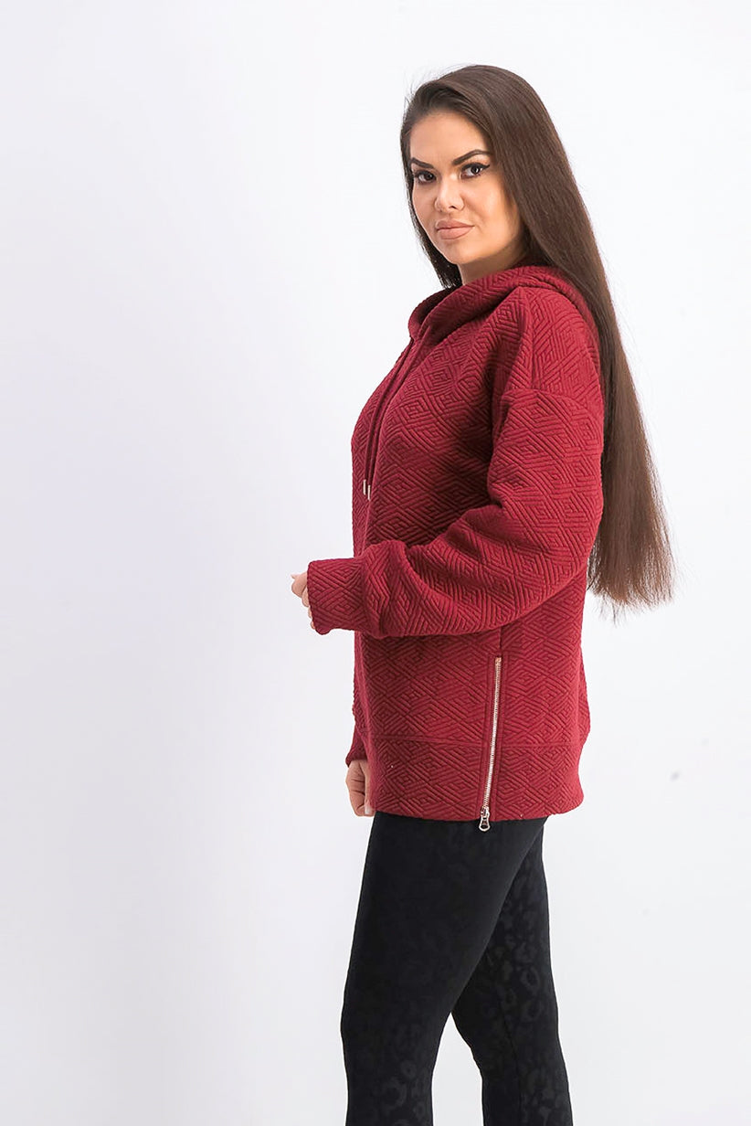 Ideology Women's Zip-Hem Hoodie  Red Size XX-Large
