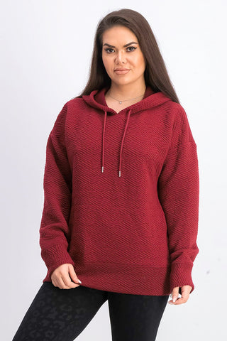 Ideology Women's Warm-Up Side-Zip Hoodie WIne Size Small