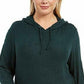Ideology Women's Plus Size Thumb-Hole Hoodie  Green Size 1X