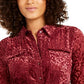 Alfani Women's Velvet Burnout Belted Shirtdress Wine Size 12