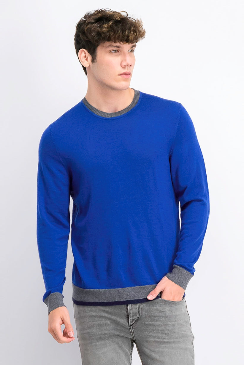 Tasso Elba Men's Merino Wool Blend Sweater Dark Blue Size 2 Extra Large