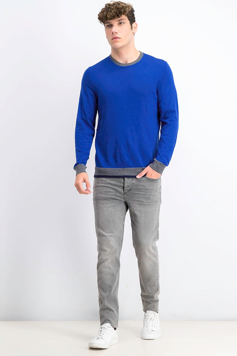 Tasso Elba Men's Merino Wool Blend Sweater Dark Blue Size 2 Extra Large