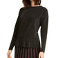 Alfani Women's Metallic Peplum Top Black Size X-Large