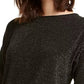 Alfani Women's Metallic Peplum Top Black Size X-Large