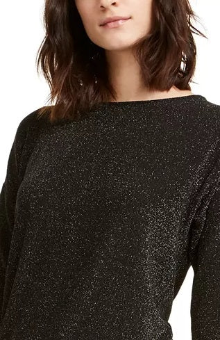 Alfani Women's Metallic Peplum Top Black Size X-Large