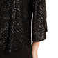Alfani Women's Petite Sequined Bell-Sleeve Top Black Size Petite