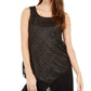 Alfani Women's Metallic Pointed-Hem Top Black Size Medium