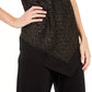 Alfani Women's Metallic Pointed-Hem Top Black Size Medium