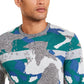 Alfani Men's Abstract Jacquard Crewneck Sweater Gray Size 2 Extra Large
