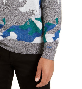 Alfani Men's Abstract Jacquard Crewneck Sweater Green Size Large