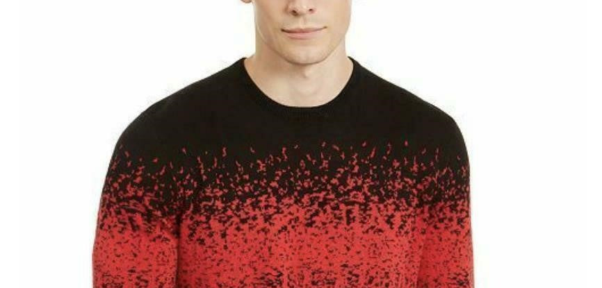 Alfani Men's Ombre Rib Crewneck Sweater Red Size XX-Large