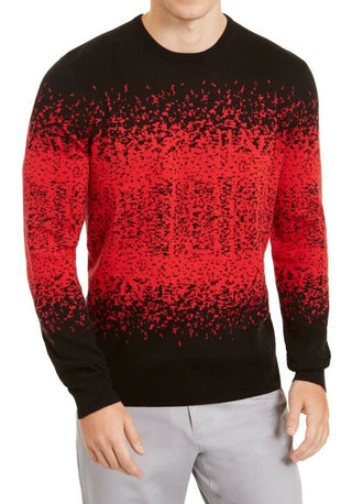 Alfani Men's Ombre Rib Crewneck Sweater Red Size Large