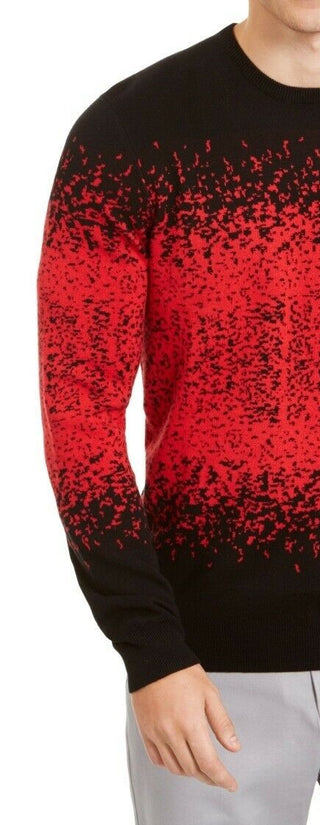 Alfani Men's Ombre Rib Crewneck Sweater Red Size Large