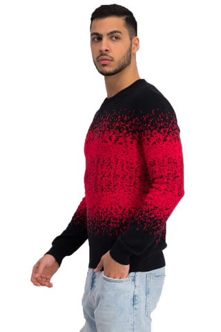 Alfani Men's Ombre Rib Crewneck Sweater Red Size Medium