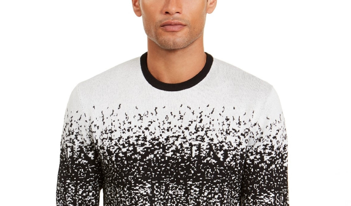 Alfani Men's Ombre Rib Crewneck Sweater White Size 2 Extra Large