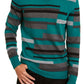 Alfani Men's Textured Striped V-Neck Sweater Green Size Small