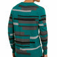 Alfani Men's Textured Striped V-Neck Sweater Cape Green Size Extra Large