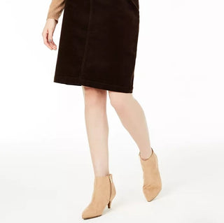 Charter Club Women's Corduroy Tummy Control Skirt Black Size 2P