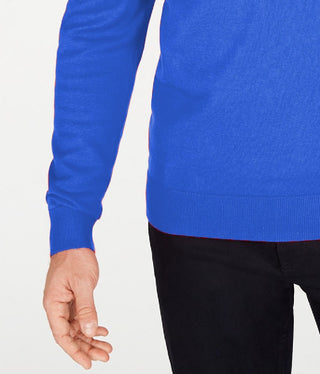 Alfani Men's Quarter-Zip Ribbed Placket Sweater Blue Size Small