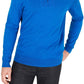 Alfani Men's Quarter-Zip Ribbed Placket Sweater  Med Blue Size Extra Large