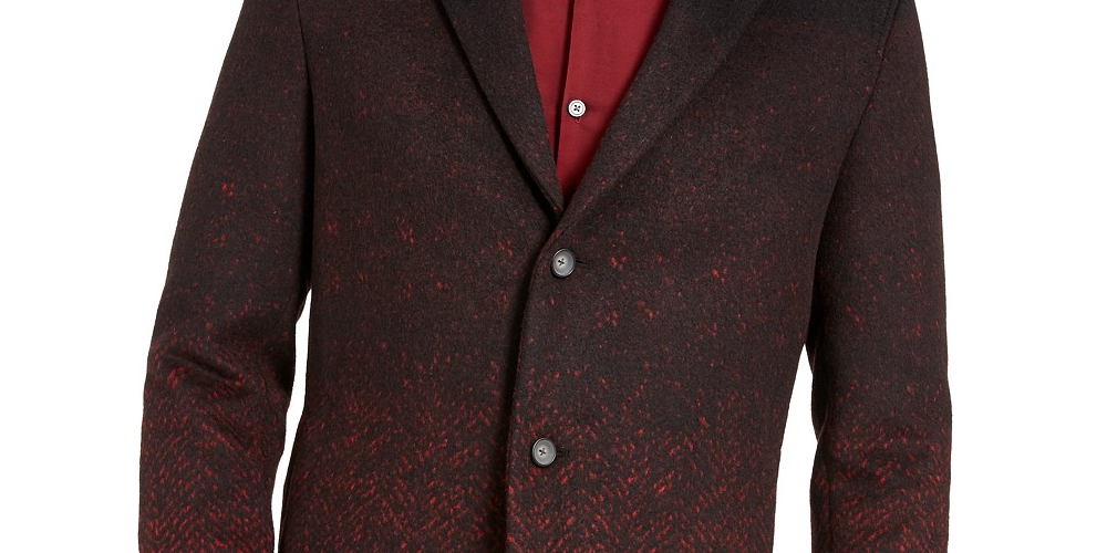 Alfani Men's Ombre Herringbone Jacket Red Size Medium