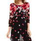 Alfani Women's Printed 3/4-Sleeve Tunic Pink Size Petite Small