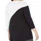 Alfani Women's Plus Size Colorblock Tunic Black Size 1X