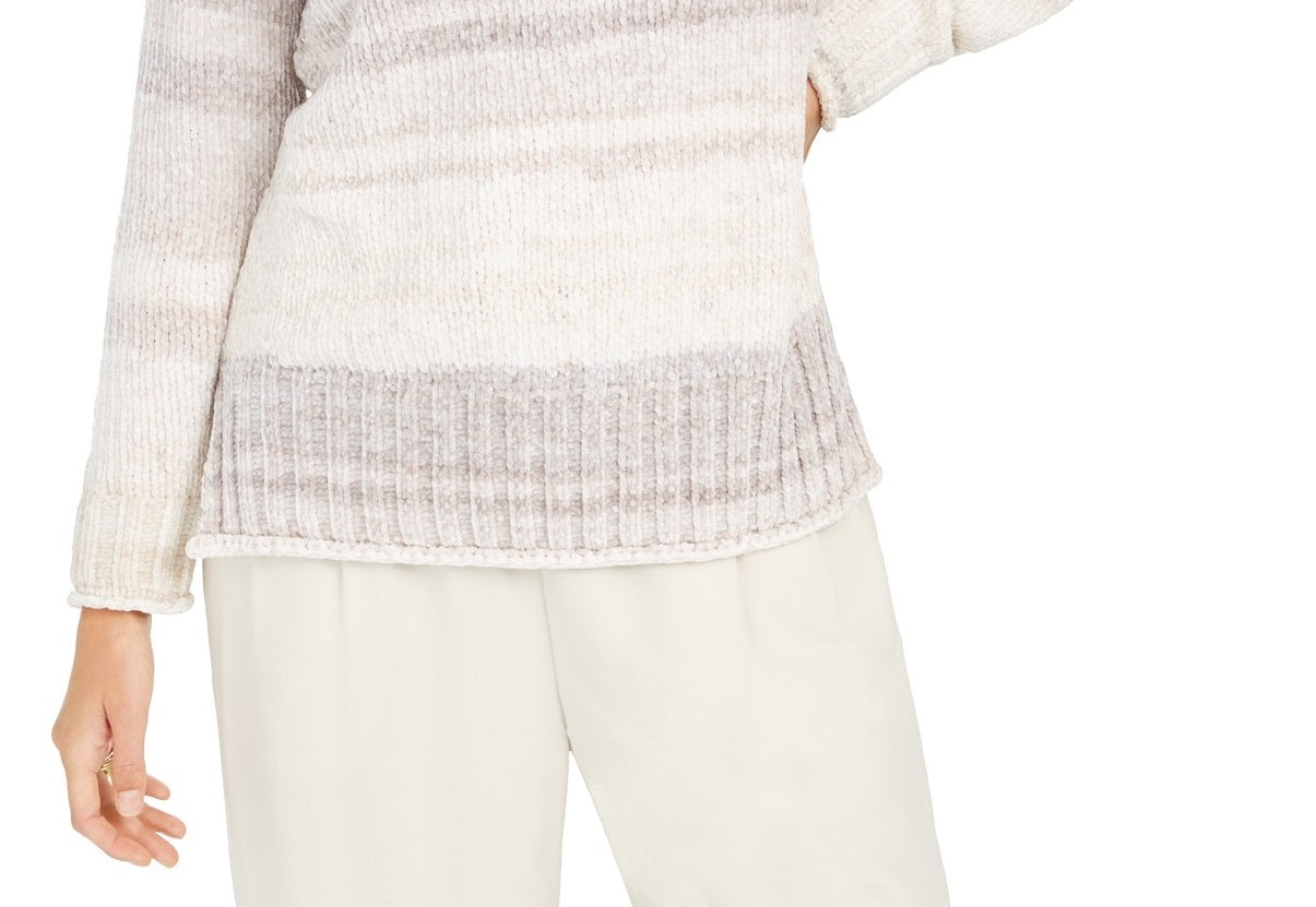 Style & Co Women's Chenille Space-Dyed Sweater Grey Sp Acedye Size Large