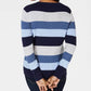Karen Scott Women's Colorblocked V-Neck Cotton Sweater  Blue Size Large